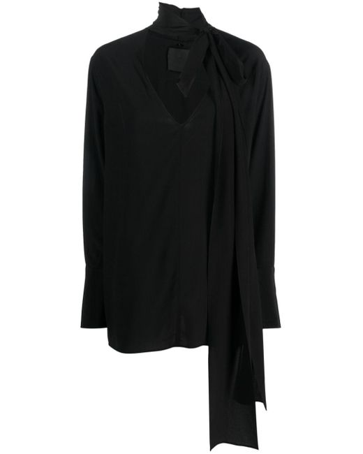 Blouse en soie à col lavallière Givenchy en coloris Black