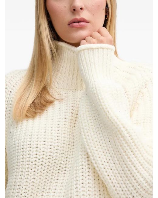 MARC AUREL Natural Sequin Roll-Neck Knitwear