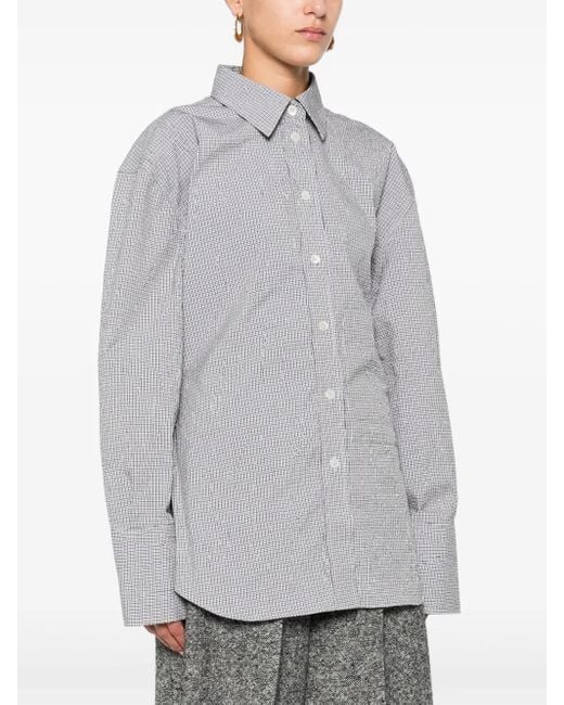 Rohe Gray Gingham-Check Button-Down Shirt