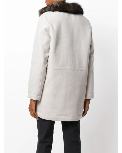 Manzoni 24 White Luxurious Trimmed Coat