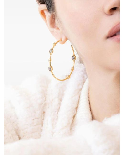Nimo With Love Metallic 18K Diamond Hoop Earrings