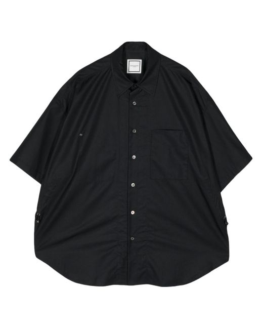 Wooyoungmi Short-sleeve Cotton Shirt in het Black voor heren