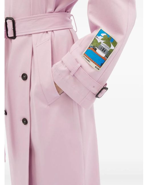 MSGM Pink Double-Breasted Trench Coat