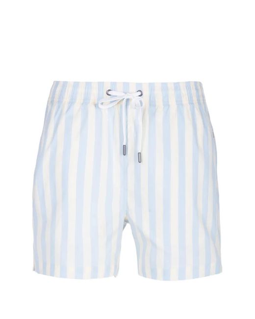 Onia Blue Charles Striped Swim Shorts for men