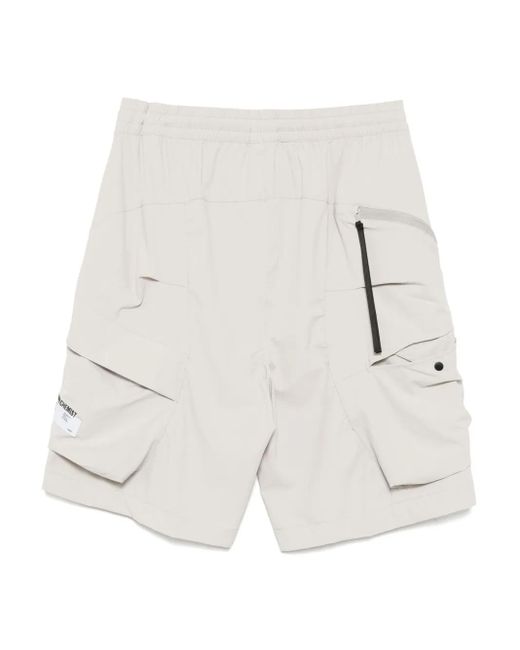 Musium Men's White Embroidered-Logo Cargo Short