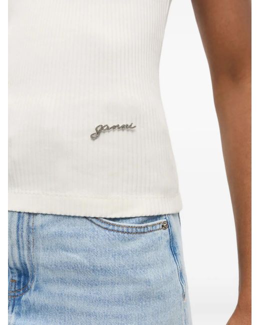 Ganni Geribbelde Tanktop in het White