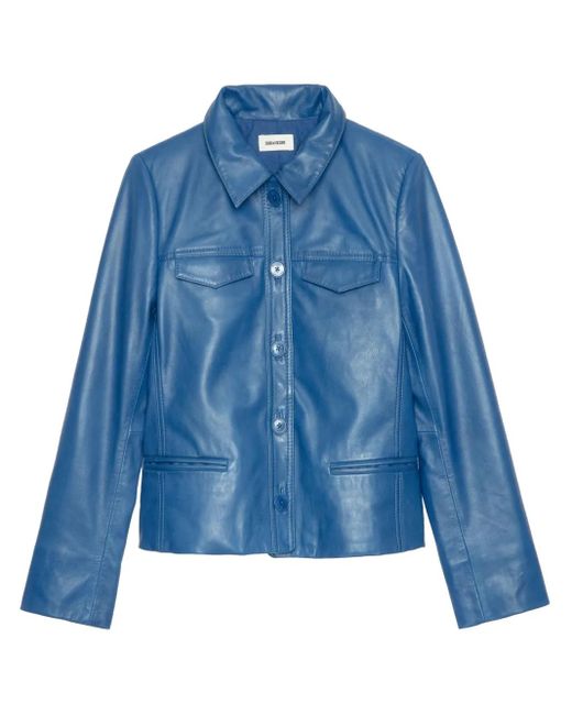 Zadig & Voltaire Blue Klassische Lederjacke