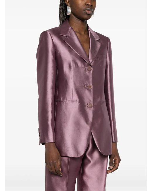 Max Mara Purple Metallic-Effect Blazer