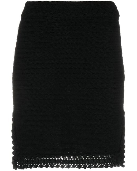 Zadig & Voltaire Black Crochet-Knit Organic-Cotton Skirt