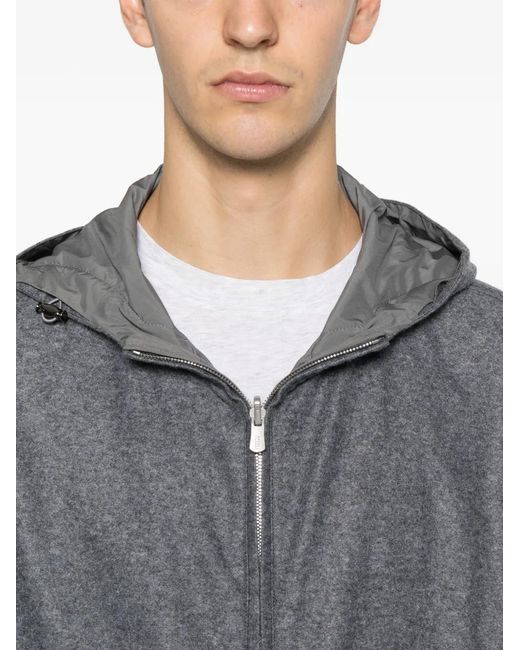 Fedeli Gray Start Zip-Up Hoodie for men