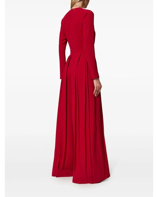 Twinset Red Pleated Jumpsuit