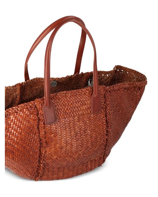 Dragon Diffusion Brown Teresa Woven Leather Tote Bag