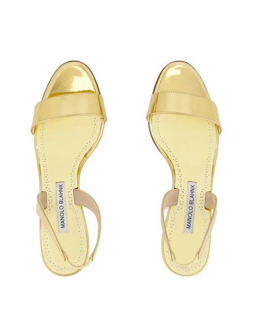 Manolo Blahnik Metallic 50Mm Cupisanpla Sandals