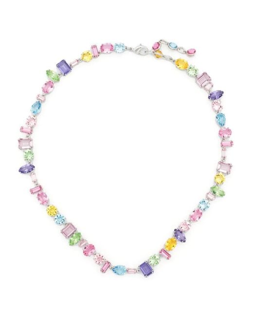 Swarovski Halsketting Met Kristallen in het Metallic