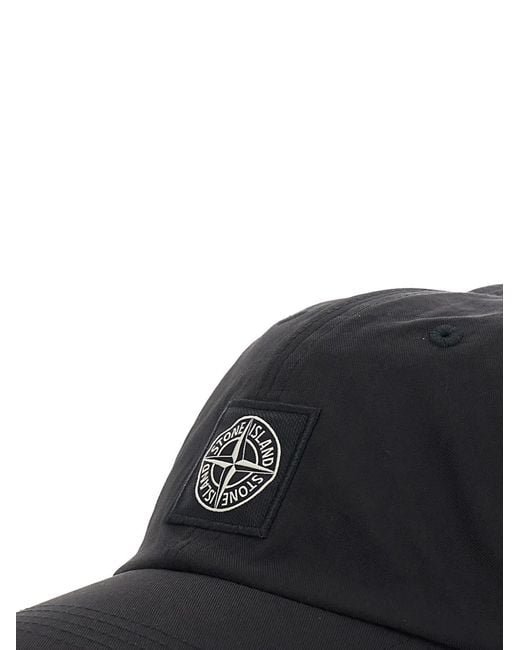 Stone Island Black Baseball Cap for men