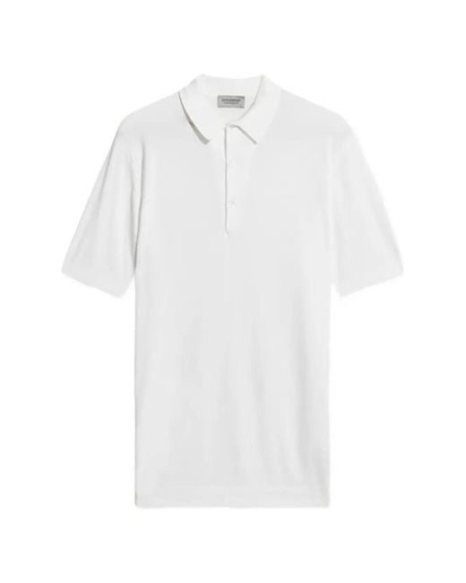 Fortela White Rothpique Cotton Polo Shirt for men