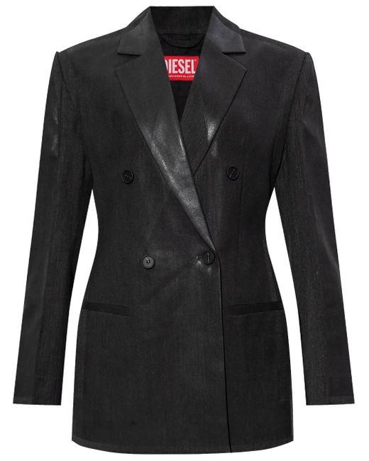 DIESEL Black G-Allant Double-Breasted Blazer