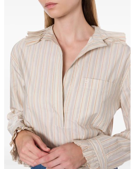 Camicia A Righe di Philosophy Di Lorenzo Serafini in Natural