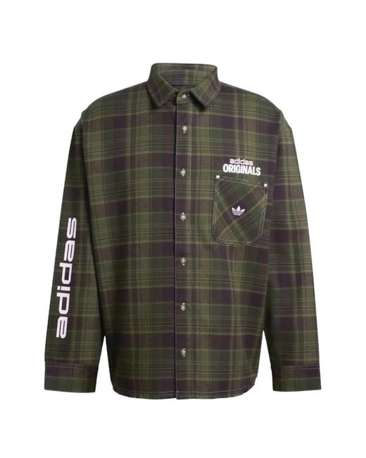Adidas Gray Checked Pocket Shirt for men