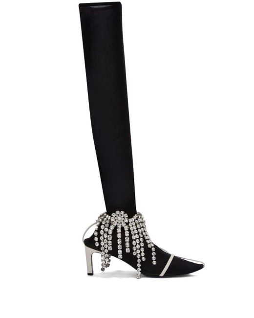 Jil Sander Black Crystal-embellished Boots