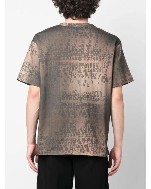 Camiseta con logo estampado M I S B H V de hombre de color Gray