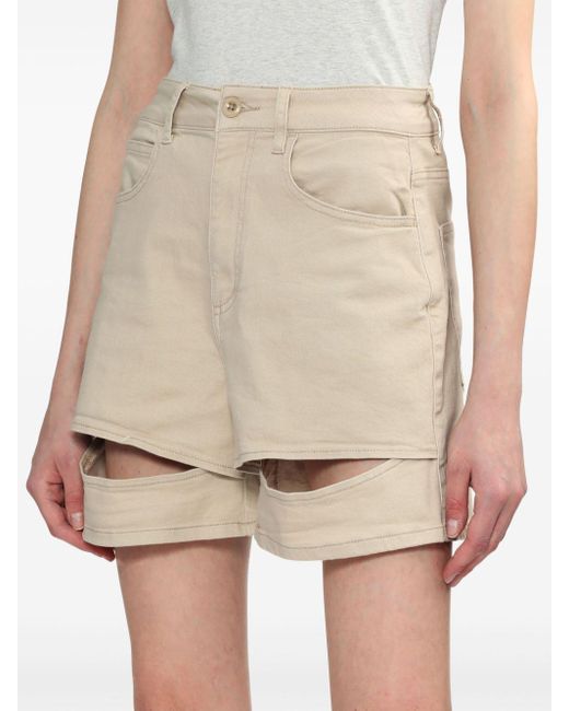 Izzue Natural Cotton-blend Shorts