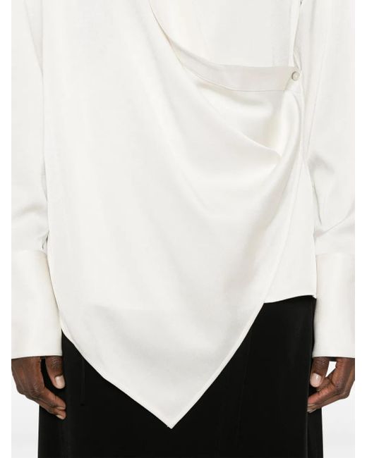 Camisa con diseño cruzado Helmut Lang de color White