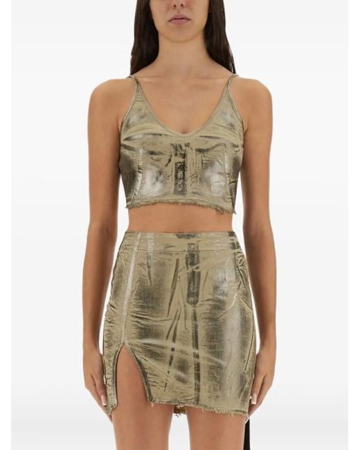 Rick Owens Green Spaghetti-Strap Top