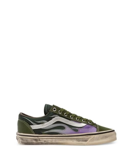 Vans Green Premium Old Skool 36 Flames Lace-Up Sneakers