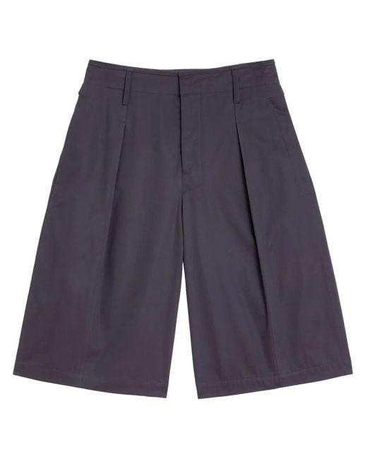 Lemaire Blue Pleated Bermuda Shorts for men
