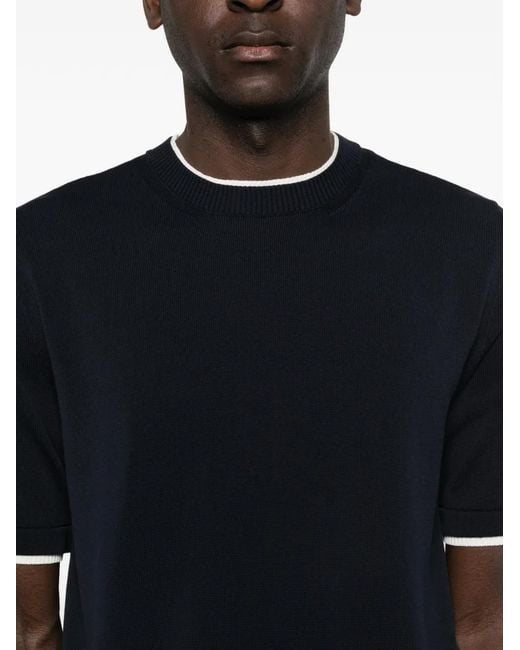 Eleventy Black Round-Neck T-Shirt for men