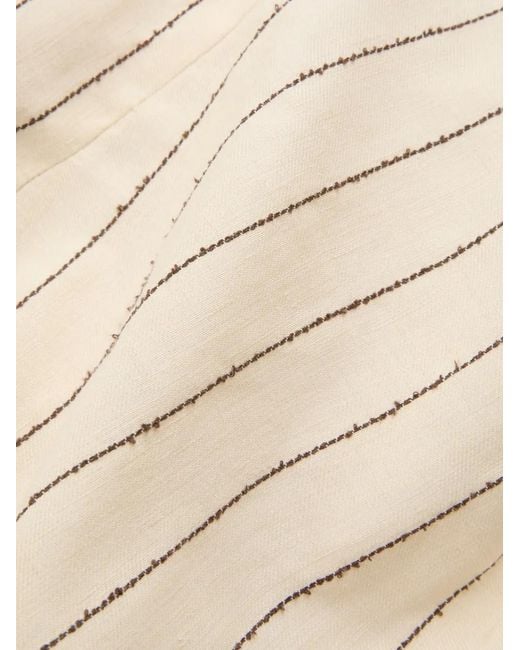 Slowear Natural Pinstripe-Pattern Notched-Lapels Blazer
