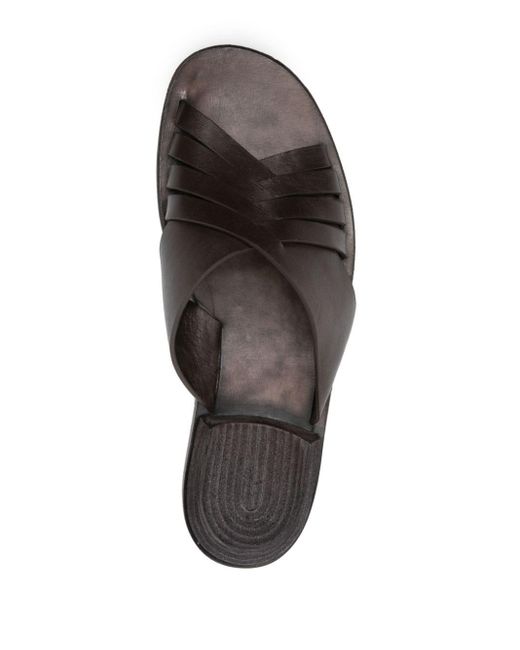 Officine Creative Brown Contraire Leather Sandals