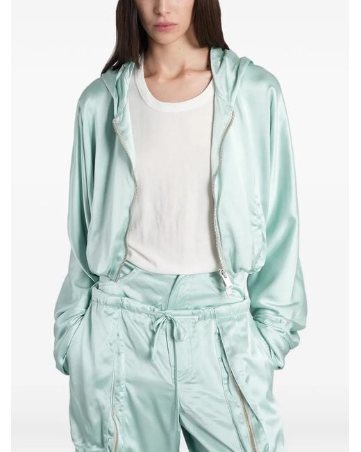 B1ARCHIVE Blue Satin Hooded Jacket
