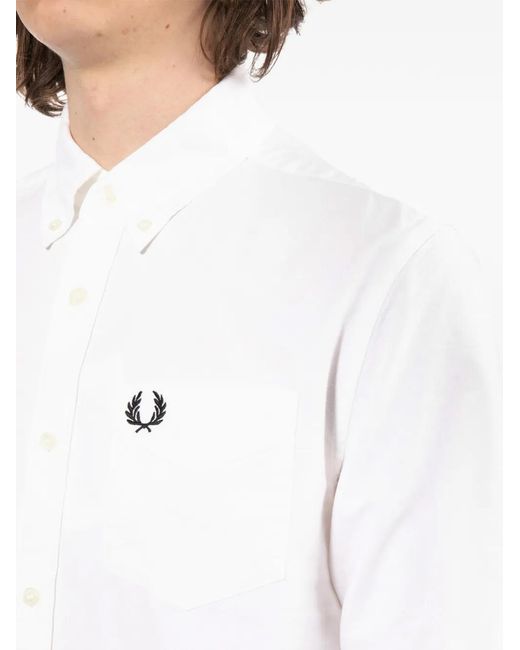 Camisa Con Bolsillo Fred Perry de hombre de color White