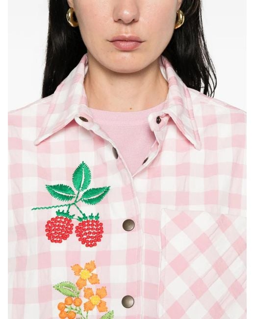 SUSANNA BLU Pink Crisantemo Gingham Jacket