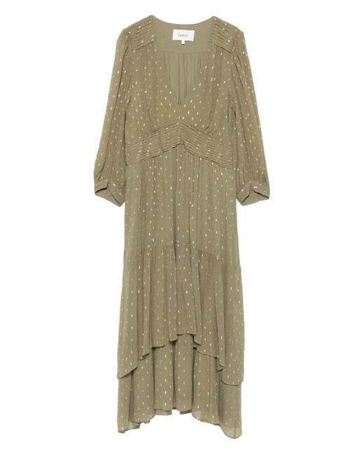 Ba&sh Green Maia Tiered Midi Dress