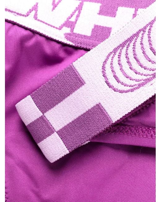 Off-White c/o Virgil Abloh Purple Banded-logo Bikini Set