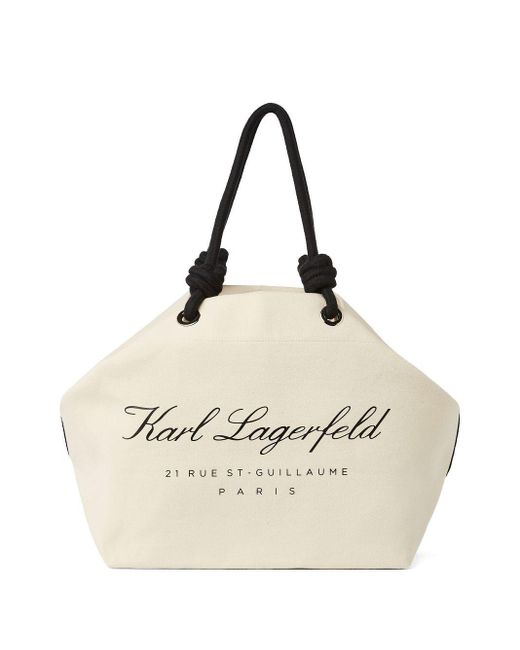 Karl Lagerfeld Hotel Karl Beach Tote Bag in Natural Lyst