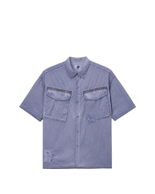 Izzue Blue Chest-Pockets Shirt for men