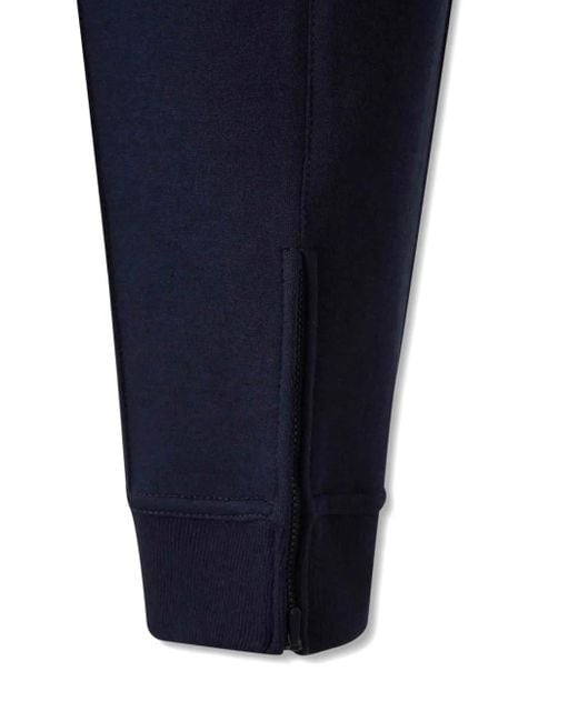 Brunello Cucinelli Blue Zip-Detail Cotton Trousers for men