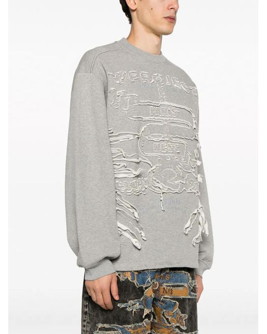 Y. Project Gray Paris' Best Distressed Cotton Sweatshirt