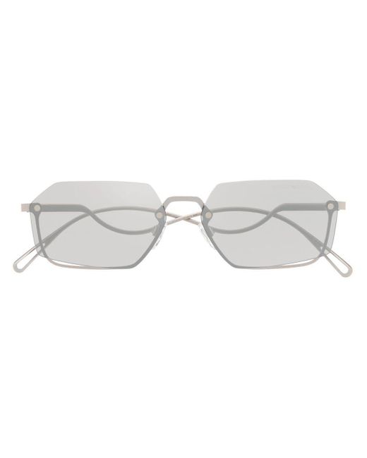 Emporio Armani Gray Tinted Geometric-frame Sunglasses