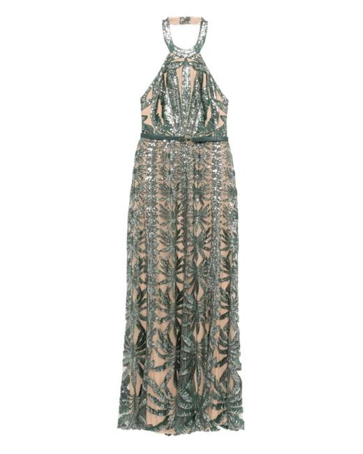Elie Saab ホルターネック チュールドレス Green