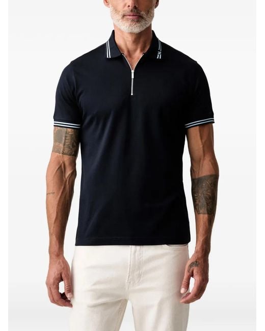 Karl Lagerfeld Black Zip-Fastening Polo Shirt for men
