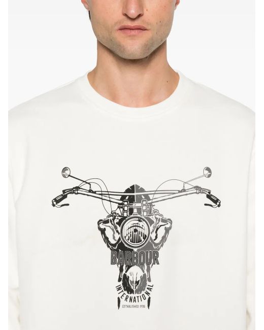 Barbour White Vallis Sweatshirt for men