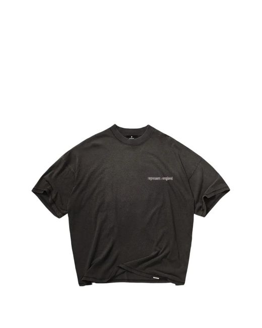 Represent Black Logo-Print Cotton T-Shirt for men