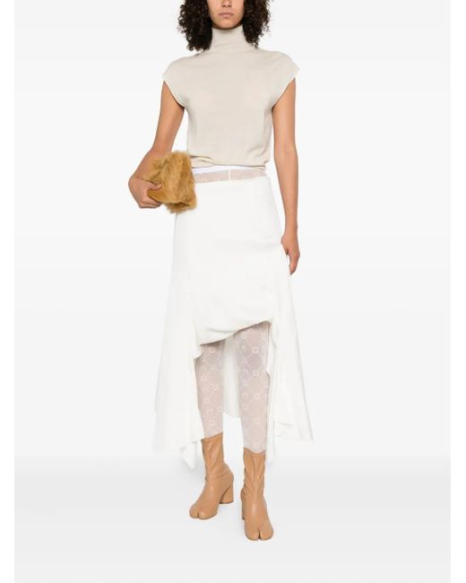 Rick Owens White High-Neck Sleeveless Top