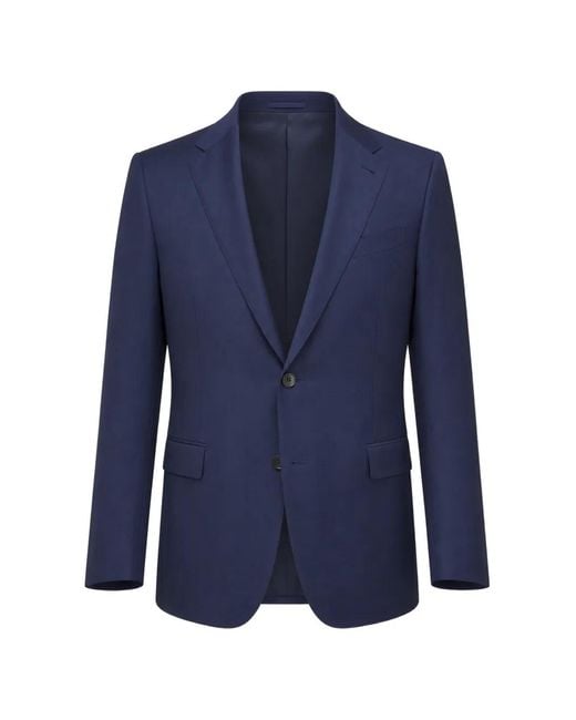 Zegna Blue Notched-Lapel Single-Breasted Suit for men