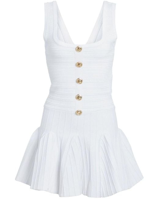 retroféte White Brooke Bandage-knit Dress